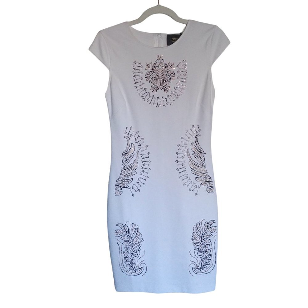 Cavalli Class - White Midi Dress Studs - Roberto Cavalli - 8 - Short Sleeve